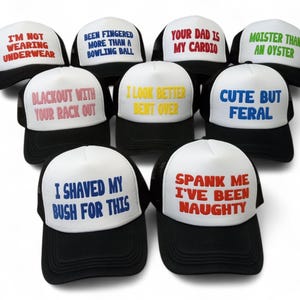 Gorra de camionero personalizada con frase inapropiada: gorra neón para despedida de soltera