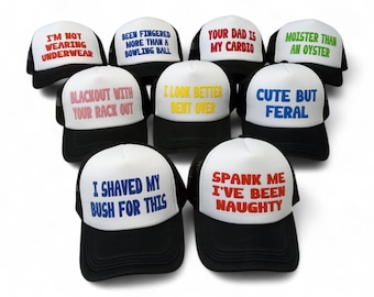 Gorra de camionero divertida e inapropiada personalizada - Gorra vulgar para despedida de soltera, viaje de chicas, personalizada