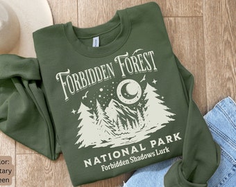 Nationaal Park Wizard Sweater, Forbidden Forest Tee, HP Inspired Wizarding World Sweater, Bookish Gift voor Fans, Wizard Sweatshirt