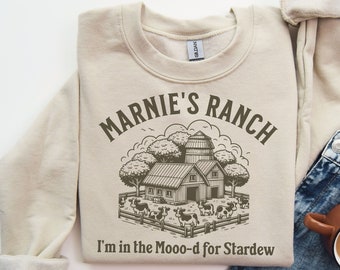 Marnie's Ranch Sweater, Stardew Valley Geïnspireerde Trui, Gezellige Gamer Sweatshirt, Gezellige Gamer Hoodie, Cadeau voor Stardew Valley Fans