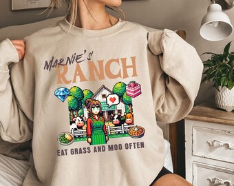 Marnie's Ranch Sweater, Stardew Valley Geïnspireerde Trui, Gezellige Gamer Sweatshirt, Gezellige Gamer Hoodie, Cadeau voor Stardew Valley Fans