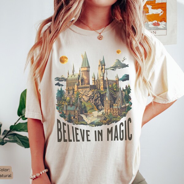 Believe in Magic Shirt, HP Inspired Wizarding World Shirt, Literature Shirt, Wizard Shirt, Book Lover Shirt, Dark Academia Shirt