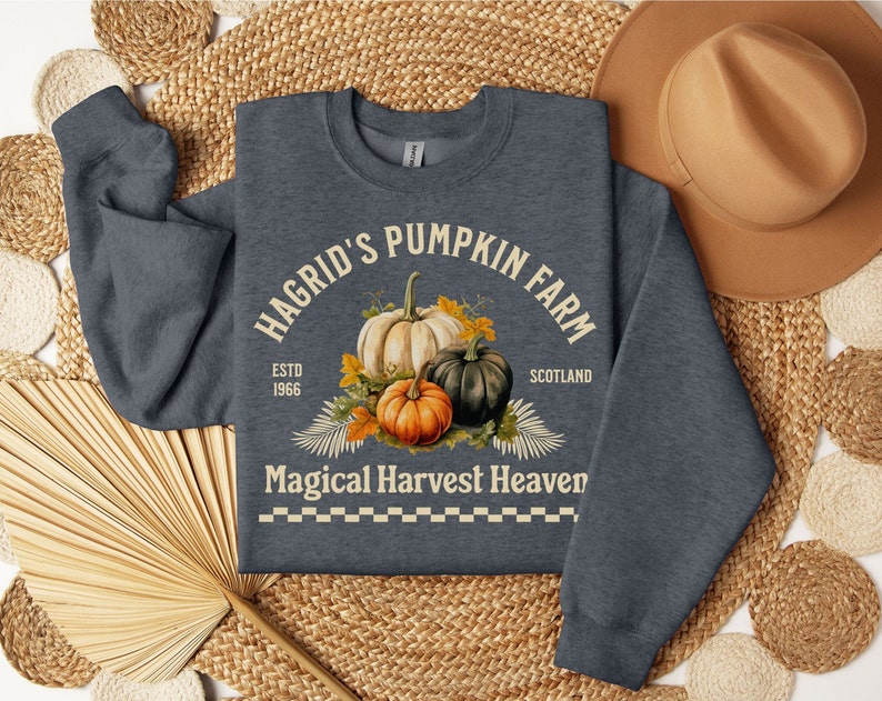 Pull ferme citrouilles de Hagrid, sweat automne, pull sorcier, pull d'Halloween, pull du monde sorcier inspiré de HP, pull sorcier image 5