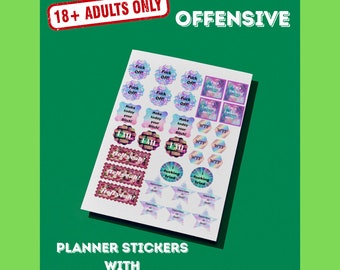 Adult Cuss Word Planner Stickers | Funny Printable Stickers for Planners, Journals, & Scrapbooking | Instant Download