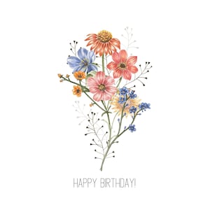 Cartão de aniversário floral