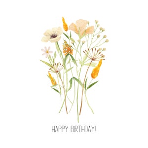 Cartão de aniversário floral