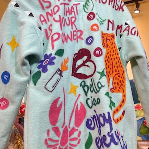 Hand-Painted Art Coat • Luxury Wearable Statement Jacket image 9