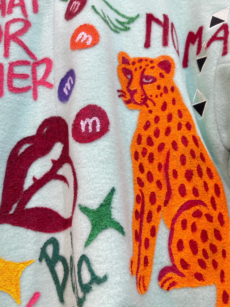 Hand-Painted Art Coat • Luxury Wearable Statement Jacket image 8
