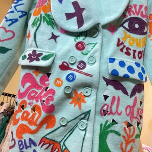 Hand-Painted Art Coat • Luxury Wearable Statement Jacket image 7