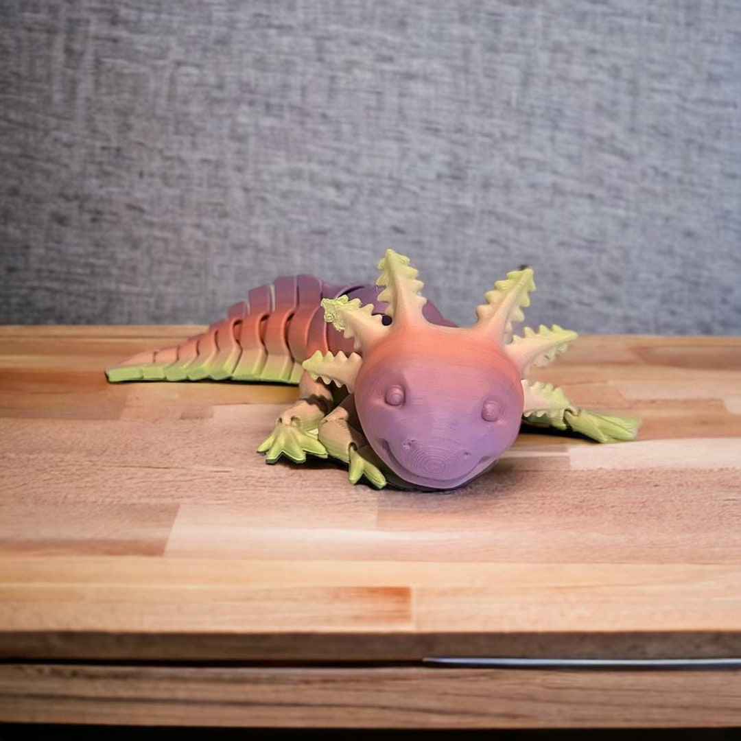 Handcrafted 3D Printed Fully Articulating Axolotl Unique Etsy