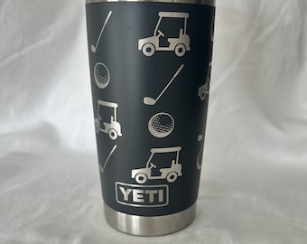 Laser Engraved Golf YETI Tumbler - 20oz Custom Coffee Mug
