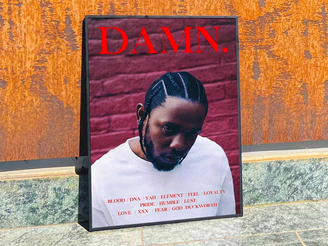 Kendrick Lamar damn Album Cover Poster Tracklist Etsy