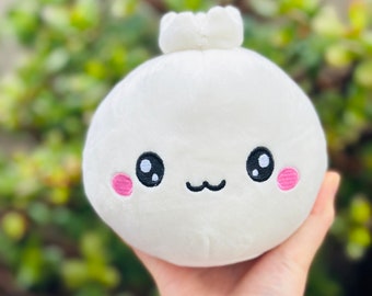 Dumpling Bao Plush Cute Kawaii Plushie Toys Stuffed Food Holiday Stuffed Soft Fluffy Keychain Charms Accessory Stocking Stuffer Kids Gift