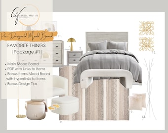 Pre-Designed Bedroom Mood Board: Furniture & Decor Shopping List (Digital Download)