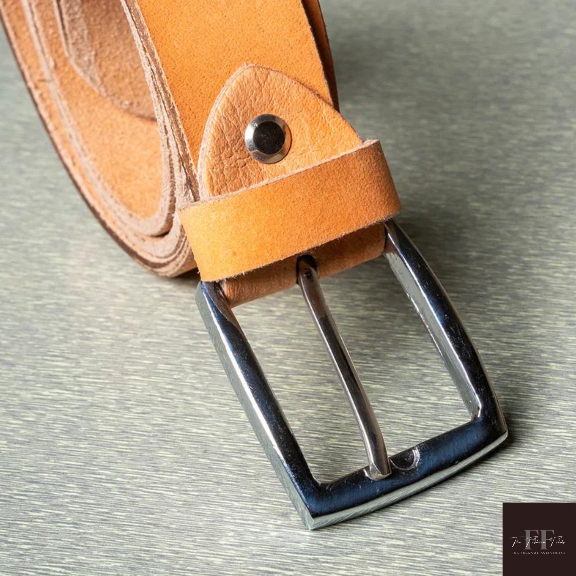 Genuine Leather Belt, Rectangular Buckle, Anniversary Gift - Etsy