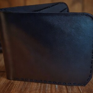 Black Leather Wallet, Full-grain Leather Wallet, Handmade Soft Leather Wallet, Anniversary Gift For Husband, Men's Gift, Gift for Him
