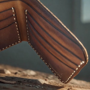 Brown Leather Wallet, Handmade Full-Grain pull-up leather, Luxury Men's Wallet, Fathers Day Gift, Gift for Boyfriend, Gift for Husband