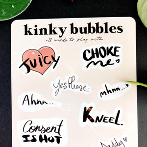 Kinky Sticker Sheet, intimer Kink BDSM Sticker für Erwachsene, Gay, Trans, Liebe, wasserfester Vinyk Sticker, Booktok