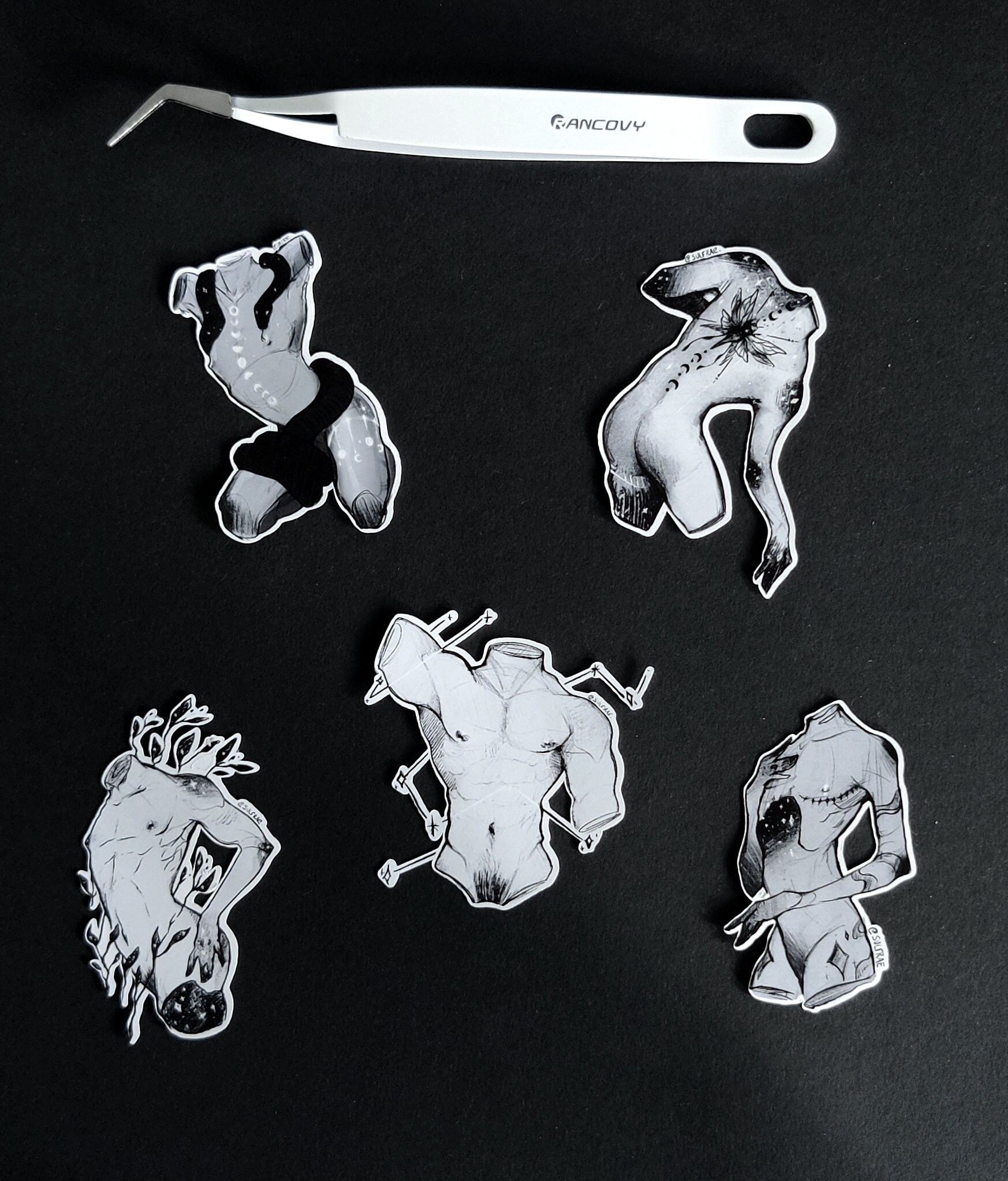 Male Chest Body Abs Waterproof Sticker - Etsy
