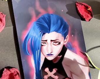 Jinx Art Print | League of Legends merch | 250gsm Thick Luster Paper | Arcane season 2 fanart | Powder artwork |