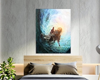 God Wall Art, The Hand of God, Jesus Canvas Print, Jesus Wall Art, Jesus Poster, Relaxing Wall Art, Christian Wall Art, Jesus Painting