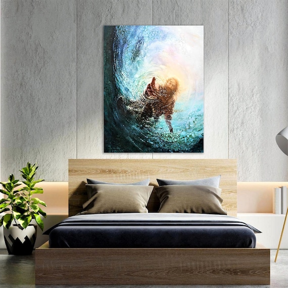 God Wall Art, The Hand of God, Jesus Canvas Print, Jesus Wall Art, Jesus Poster, Relaxing Wall Art, Christian Wall Art, Jesus Painting