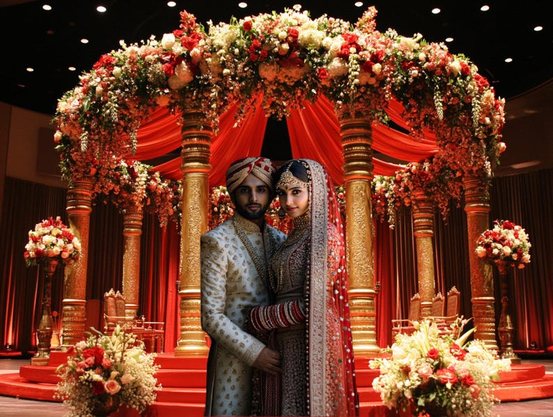 Indian Luxurious Wedding Digital Backdrops, Indian Elegant Wedding ...
