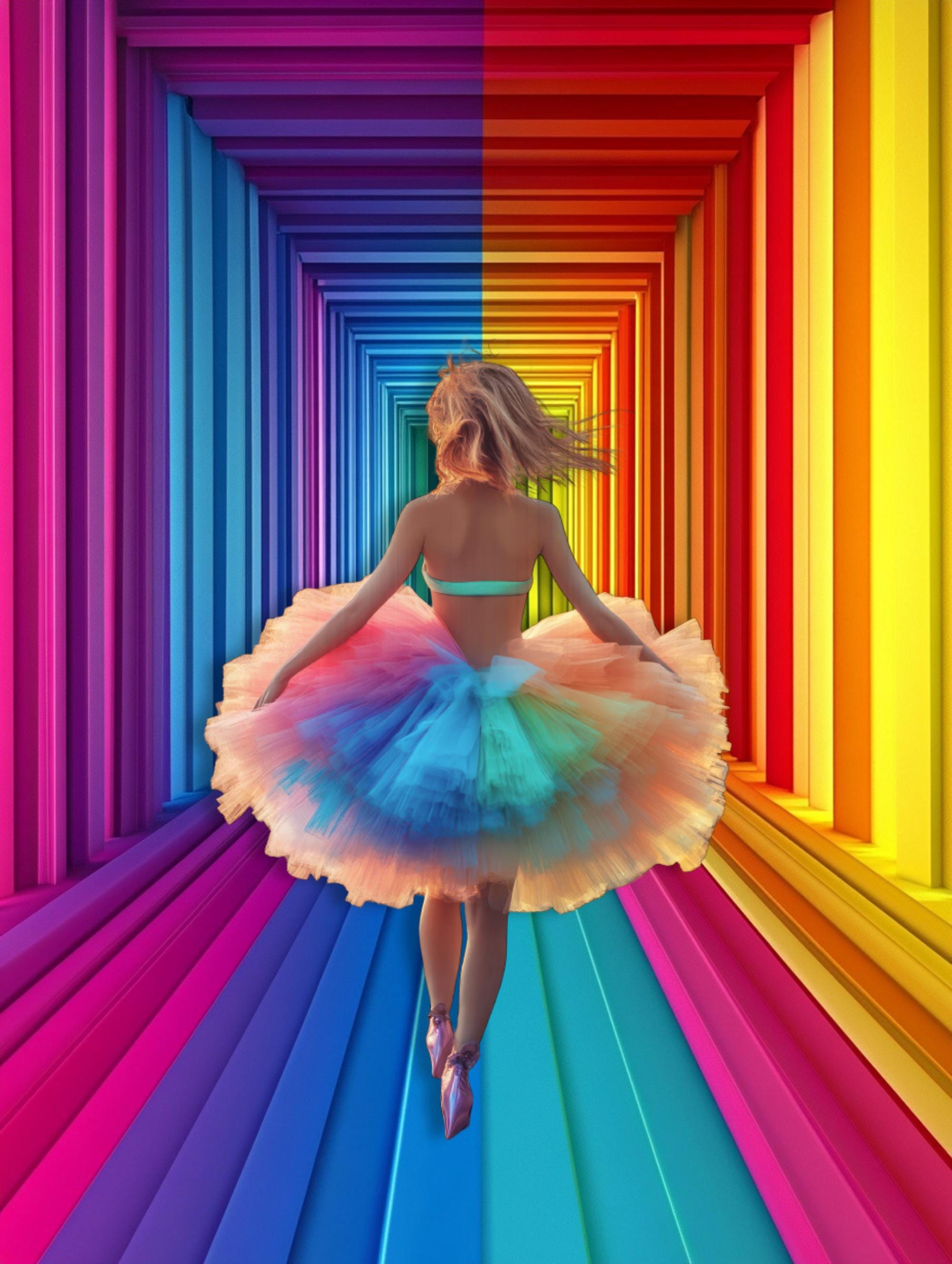 13 Rainbow Colors Digital Backdrops, Colorful Lights Virtual Background ...