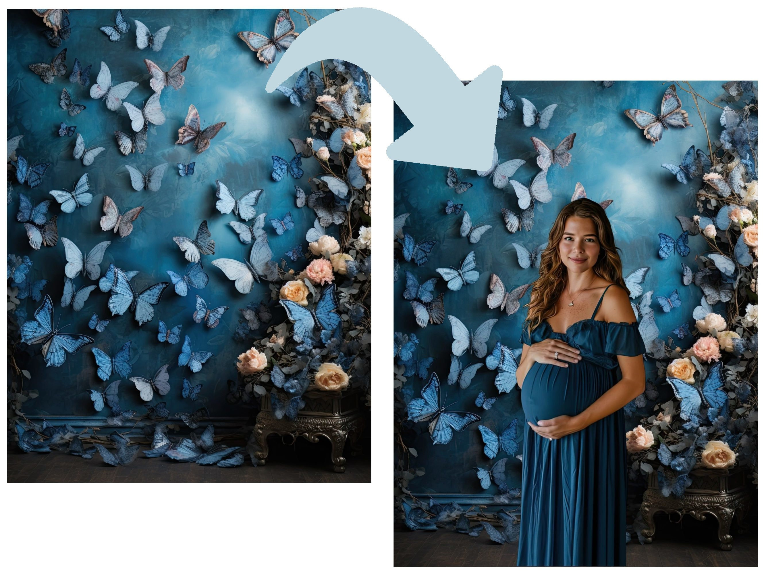 Butterflies DIGITAL Backdrop, Photo Editing Template, Wedding, Birthday ...