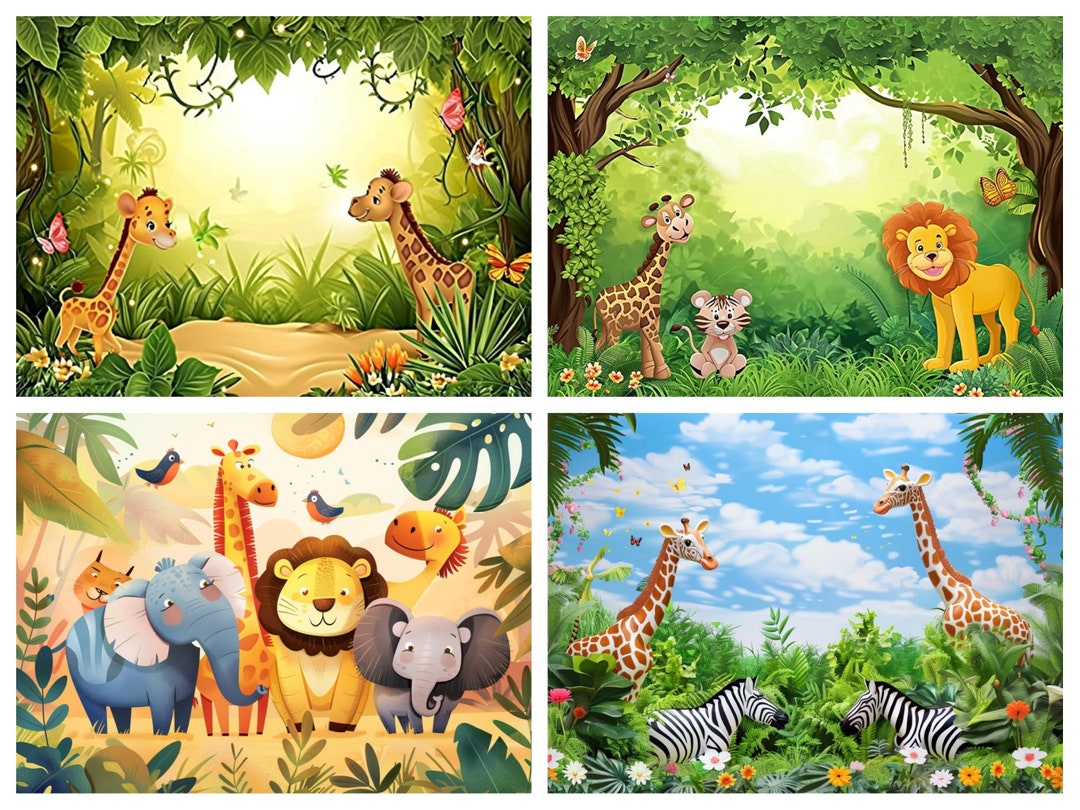 Jungle Safari Backdrop Bundle - 15 Pack / Digital Background / Digital Backgrounds / For Photographers / Photoshop / Add Your Own Subject