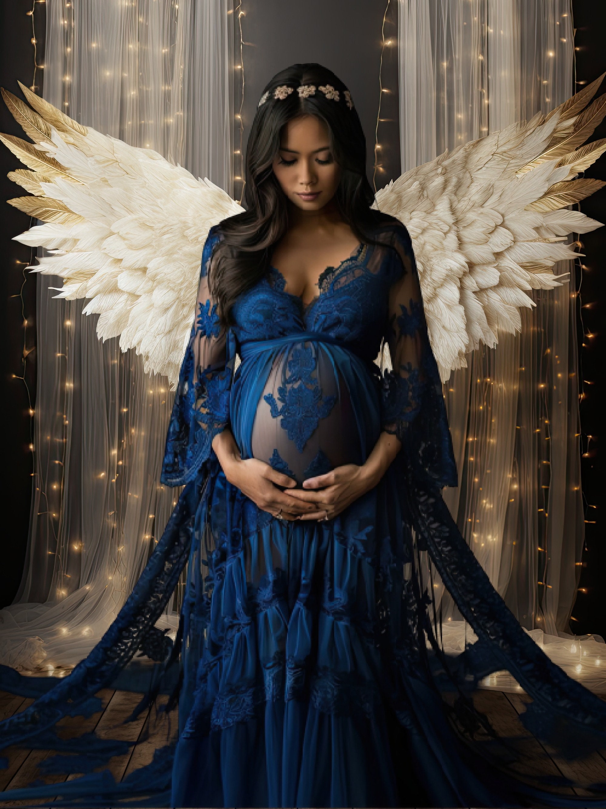 Angel Wings Maternity Photoshoot Digital Backdrop, DIGITAL DOWNLOAD ...