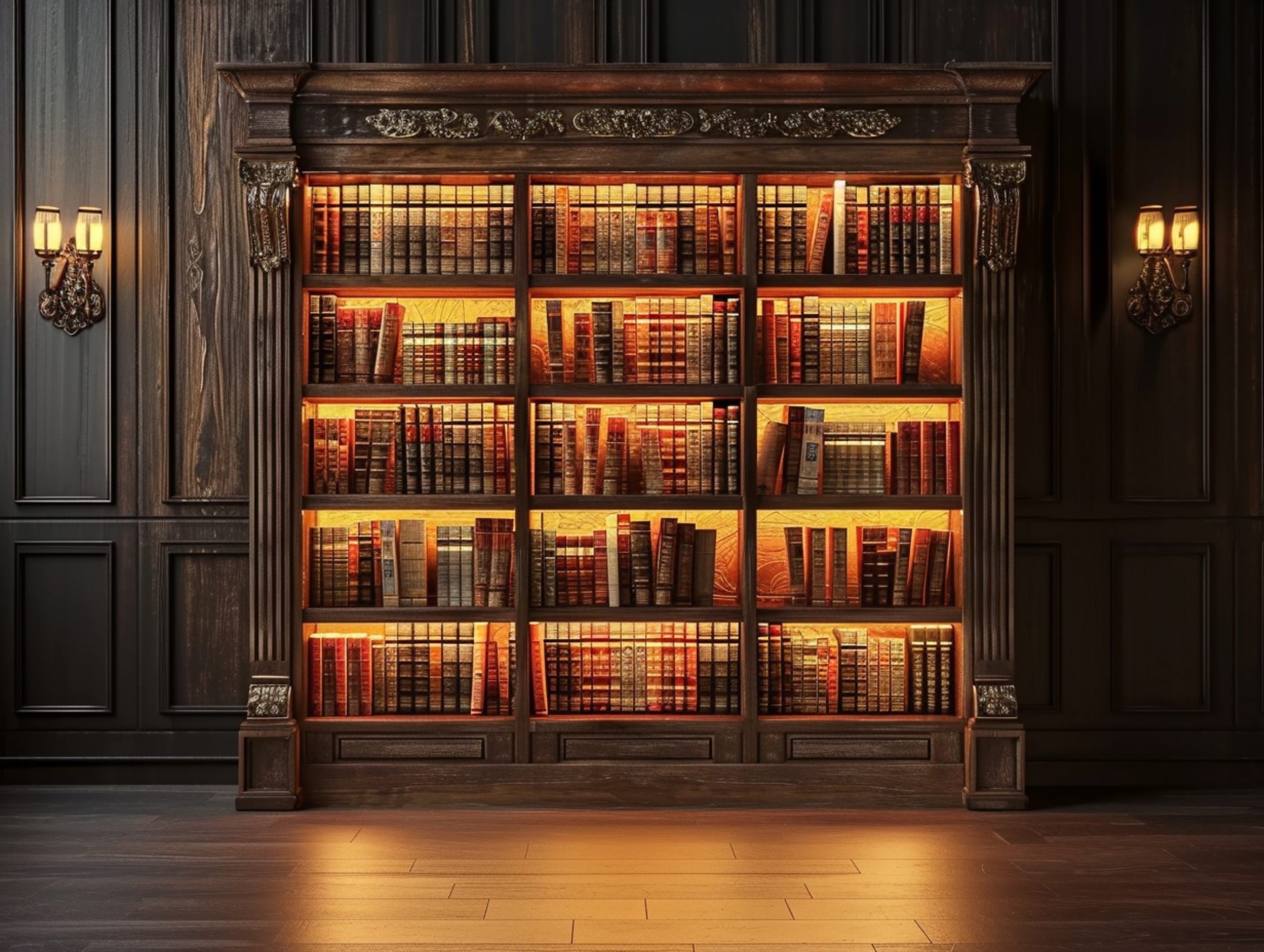 Library Bookcase Bookshelves DIGITAL Backdrop, Antique Books Library ...