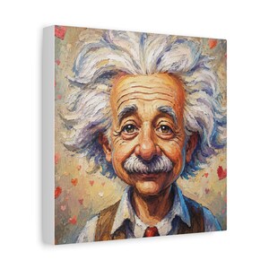 Albert Einstein wall art printed on top-quality canvas gallery wraps, excellent gift for scientist teachers and science lovers image 2