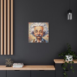 Albert Einstein wall art printed on top-quality canvas gallery wraps, excellent gift for scientist teachers and science lovers image 3