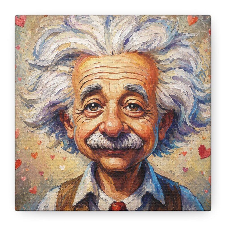 Albert Einstein wall art printed on top-quality canvas gallery wraps, excellent gift for scientist teachers and science lovers image 1