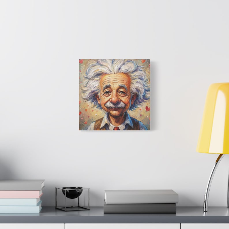 Albert Einstein wall art printed on top-quality canvas gallery wraps, excellent gift for scientist teachers and science lovers image 10