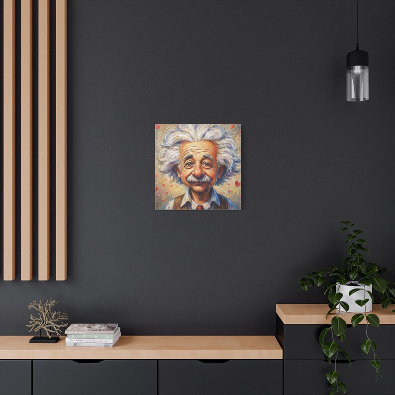 Albert Einstein wall art printed on top-quality canvas gallery wraps, excellent gift for scientist teachers and science lovers image 4
