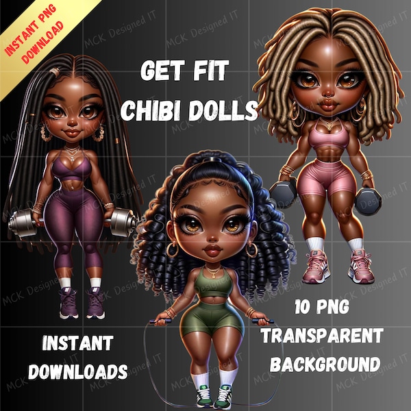 Get Fit Chibi PNG, Chibi Workout Clipart, Healthy Chibi, Gym Chibi PNG, Gym Chibi Clipart