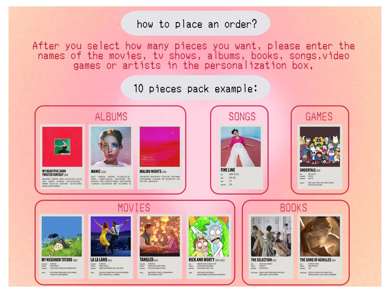 Custom Minimalist Aestheticmovie Tv Show Album Book Song Print Create