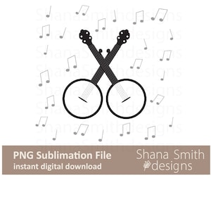 Banjo png noir et blanc, duel de banjos png, clipart banjo, design bluegrass, clipart instrument de musique, sublimation, musique country png