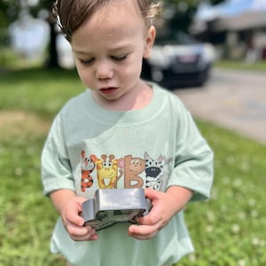 Personalized, Oversized Baggy Bubble Romper, Zoo Animals, Bright Colors