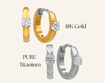 Oorbellen van puur titanium - hypoallergeen, conch-, helix- en waterdicht en verkleuren niet.