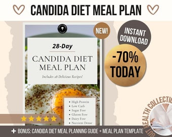 28-dniowy plan posiłków na dietę Candida, przepisy na dietę Candida, przewodnik po planowaniu posiłków, wysokobiałkowy, niskowęglowodanowy, bezglutenowy, bezmleczny plan posiłków