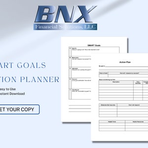 Comprehensive SMART Goals Worksheet - Streamline Goal Planning and Progress Monitoring, SMART Goals Worksheet, Action Planner