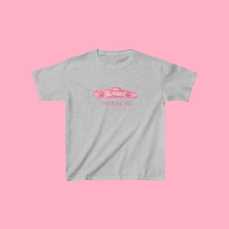 Pink Porsche Shirt Vintage Coquette Baby Tee Trendy Women Clothes 90's ...