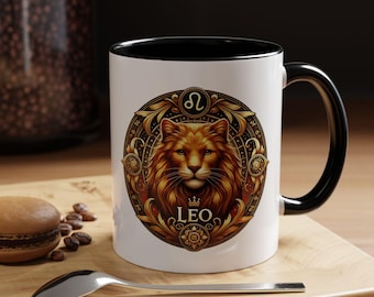 Leo Zodiac Lion Art Coffee Mug | Astrology Horoscope Design