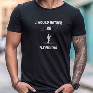 Camisa de pesca com mosca, presentes de pesca com mosca, camiseta de pesca com mosca, camiseta de pesca, camiseta de pesca masculina, camisa unissex de manga curta