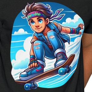 USA-Made Unisex Short-Sleeve Jersey T-Shirt, boy skate boarding, skate boarder tee shirt