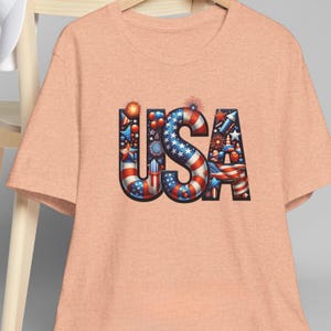 USA Independence Day T-Shirt | Patriotic 4th of July Graphic Tee | American Flag Fireworks Design | USA Celebration Tee, for Summer Holidays