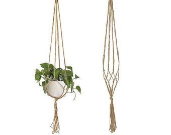 Lot Handmade macramé flower pot hanging basket rope - H 90